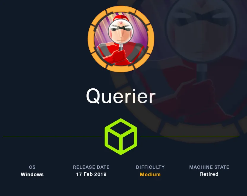 Hack the Box Querier walkthrough database compromise
